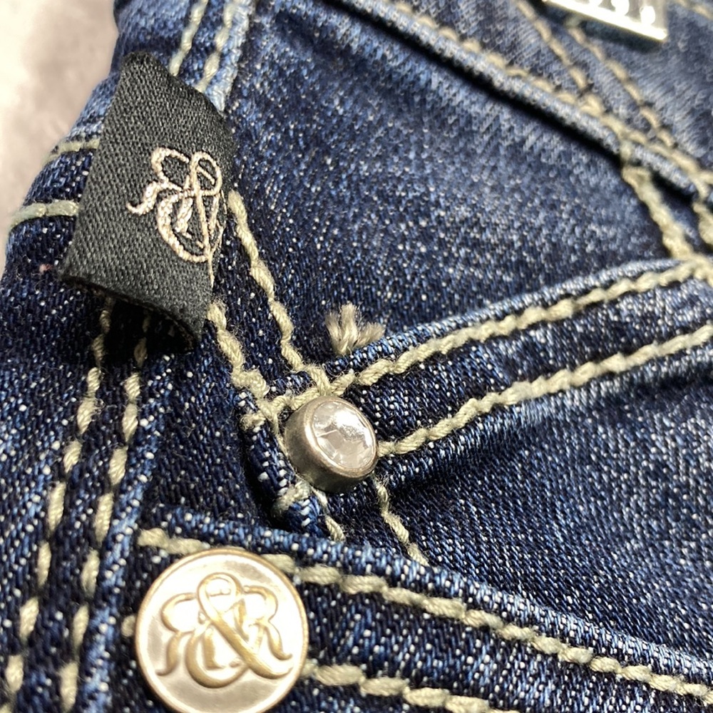Rock & Republic Blue Kasandra Bling Pocket Jeans Women's Size 2 - Picture 6 of 16